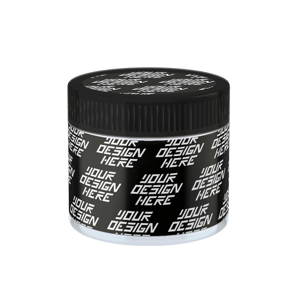 CUSTOM PRE LABELLED 3.5G GLASS JARS