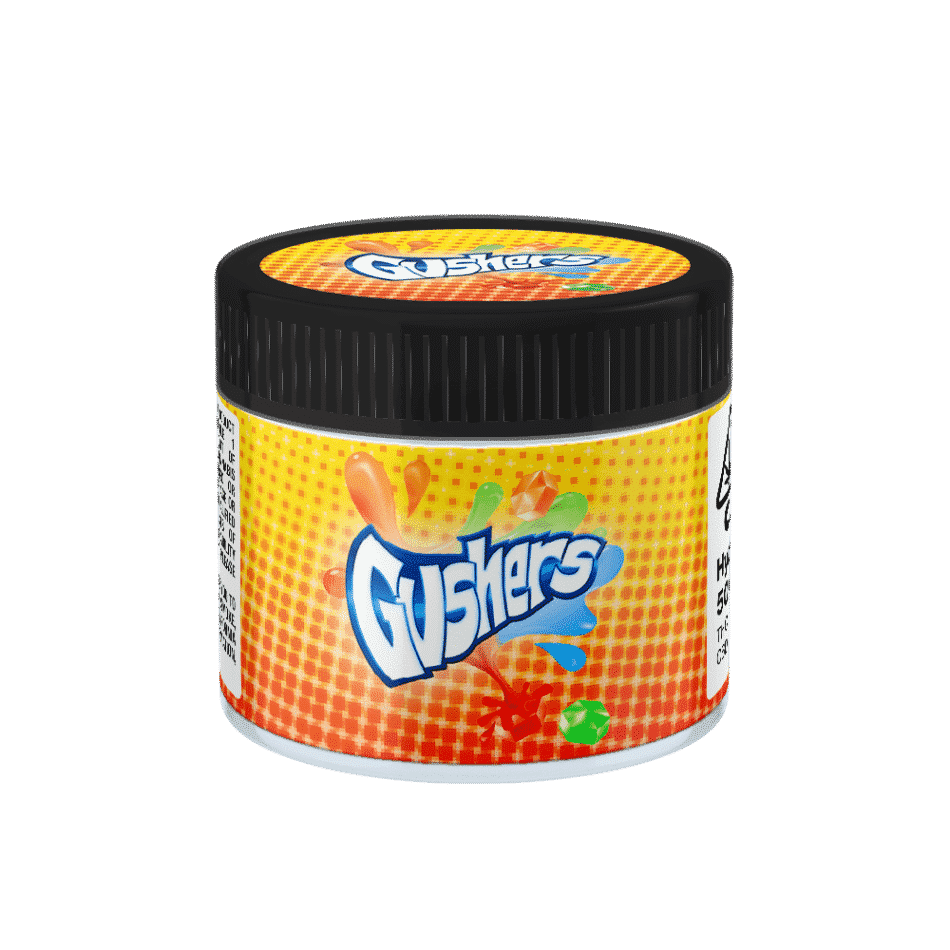 Gushers Glass Jars. 60ml suitable for 3.5g or 1/8 oz.