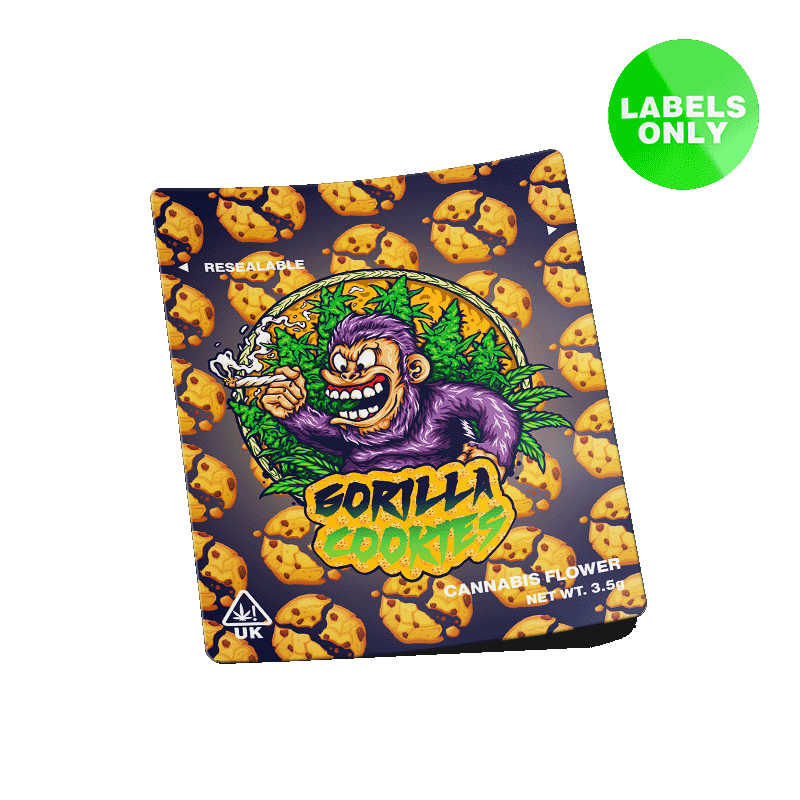 Gorilla Cookies Mylar Bag Strain Labels