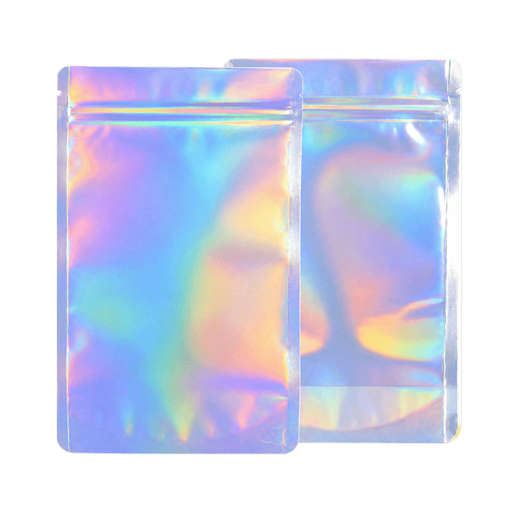 14G Holographic Mylar Bags - Rounded Corners - Strain Labels