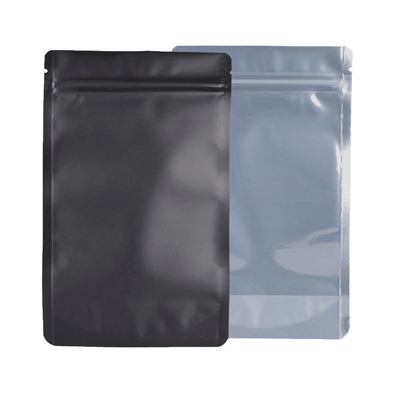 14G Mylar Bags - Black and Clear - Rounded Corners