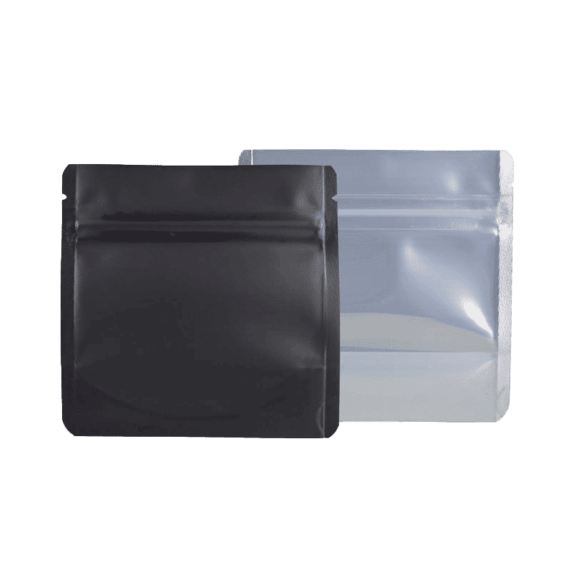 1G Mylar Bags - Black and Clear - Rounded Corners