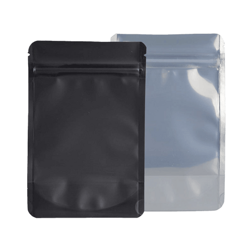 7G Mylar Bags - Black and Clear - Rounded Corners - Strain Labels