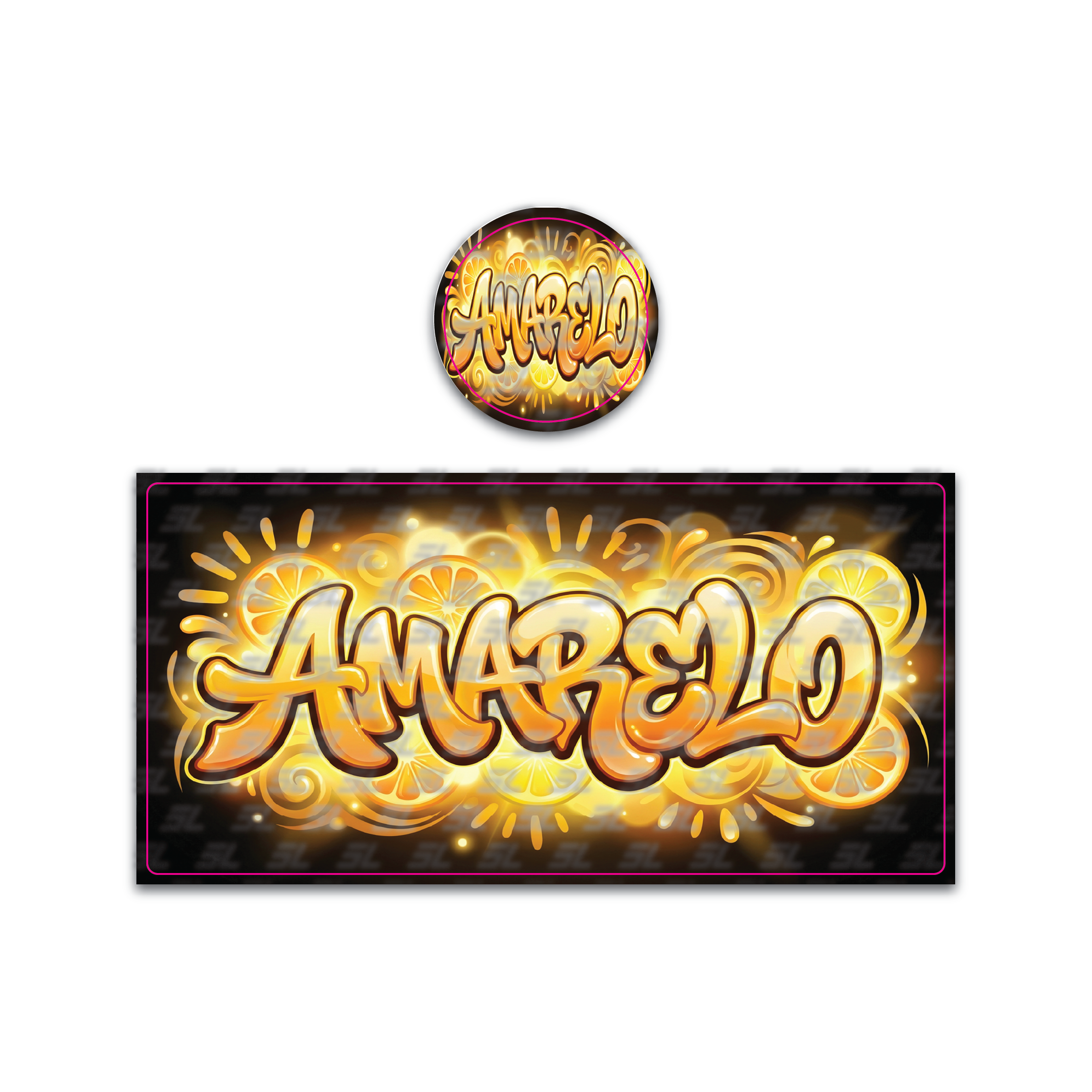 Amarelo Tall 100ML / 7G Miron Glass Jar LABELS ONLY
