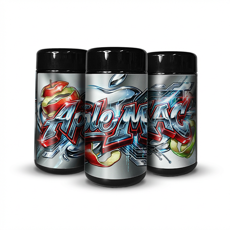 Apple MAC Tall 100ML / 7G Labelled Miron Glass Jars