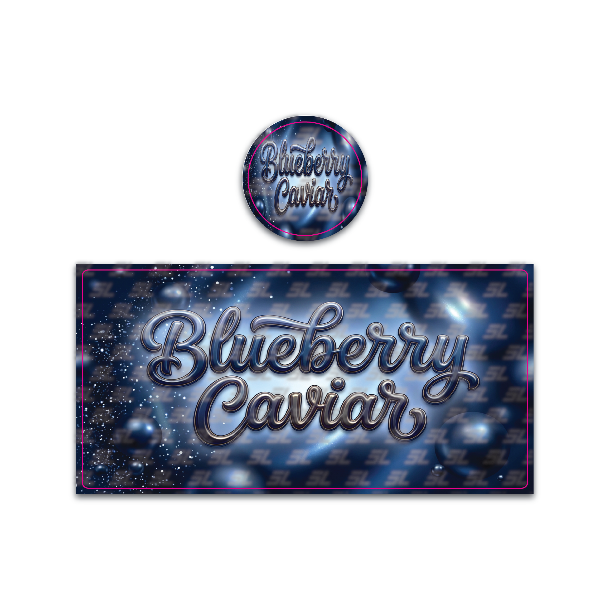 Blueberry Caviar Tall 100ML / 7G Miron Glass Jar LABELS ONLY