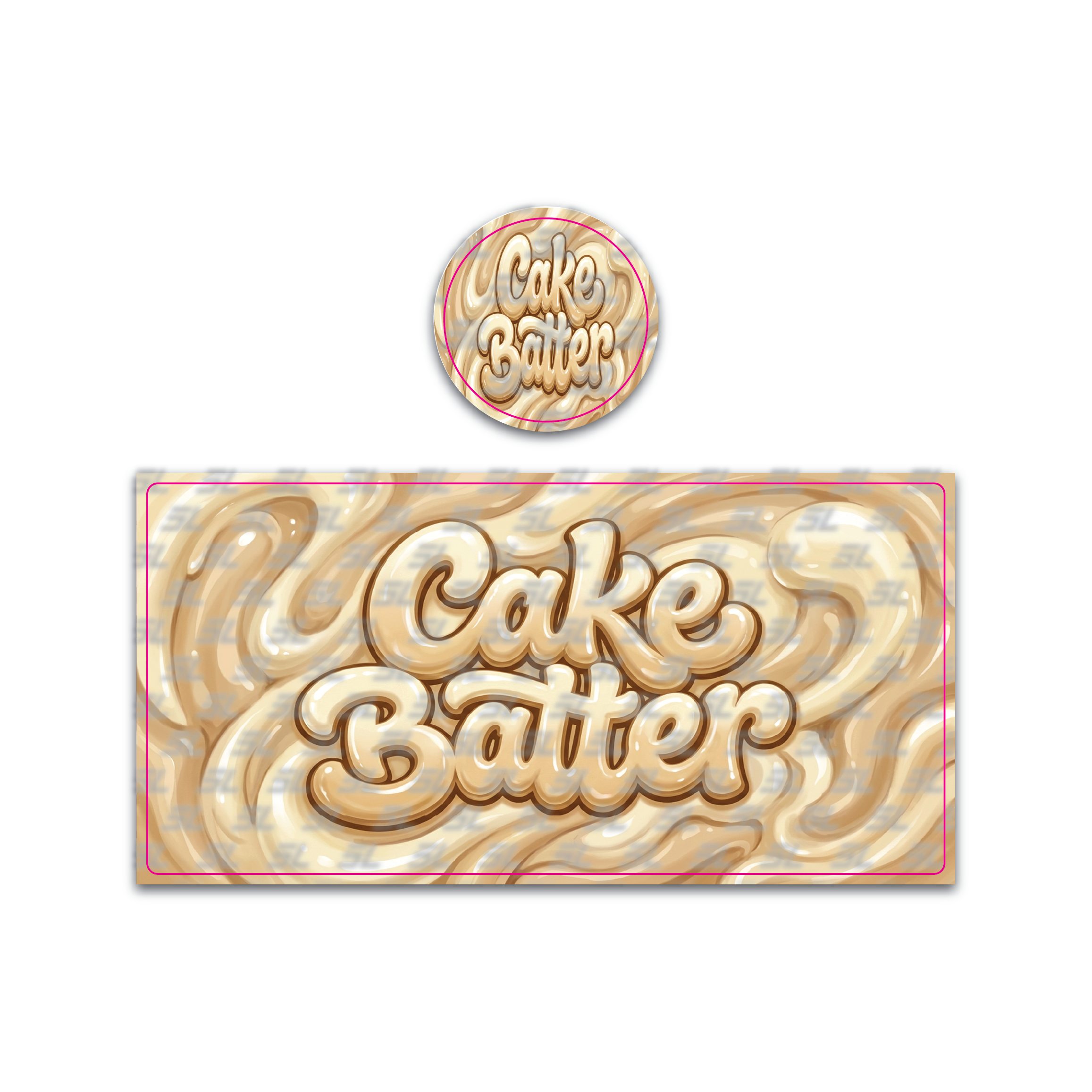Cake Batter Tall 100ML / 7G Miron Glass Jar LABELS ONLY