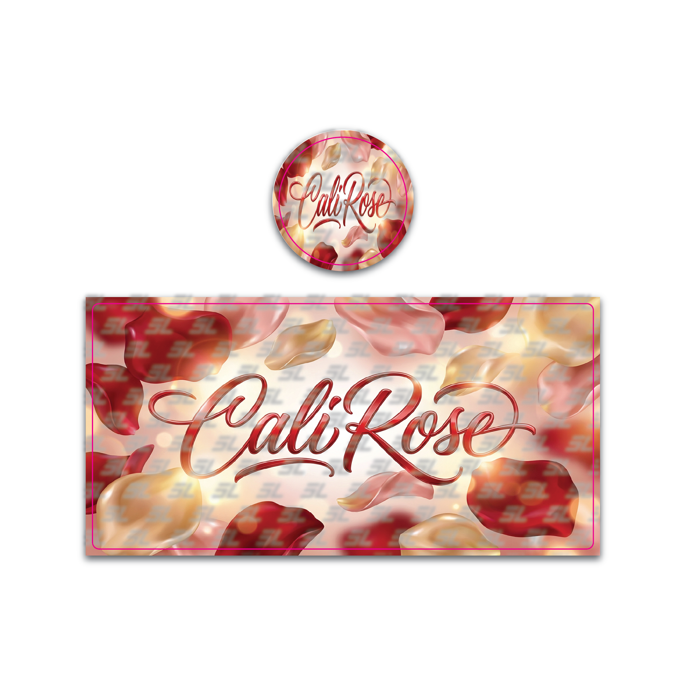 Cali Rose Tall 100ML / 7G Miron Glass Jar LABELS ONLY