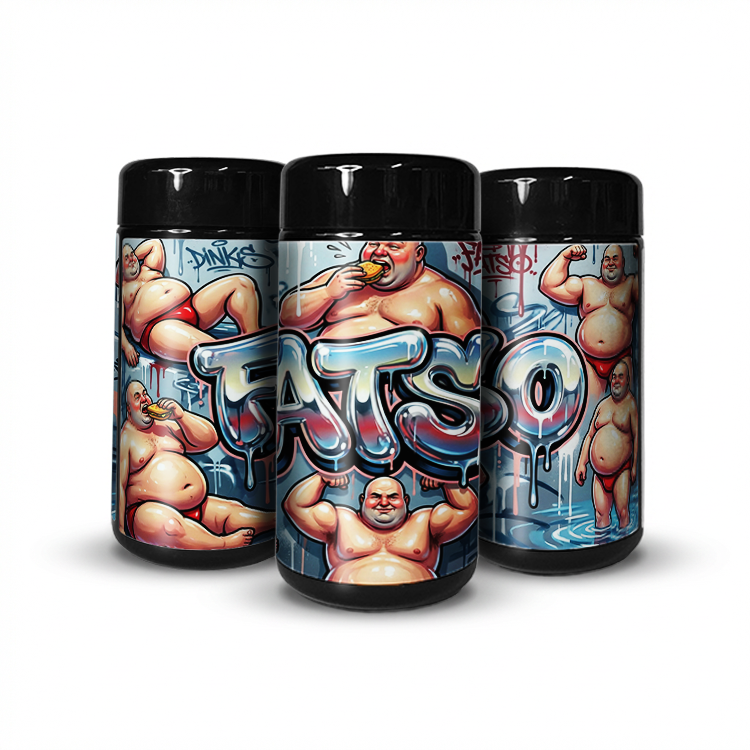 Fatso Tall 100ML / 7G Labelled Miron Glass Jars