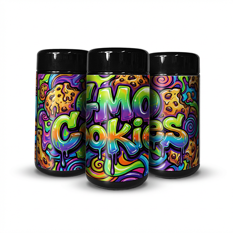 GMO Cookies Tall 100ML / 7G Labelled Miron Glass Jars