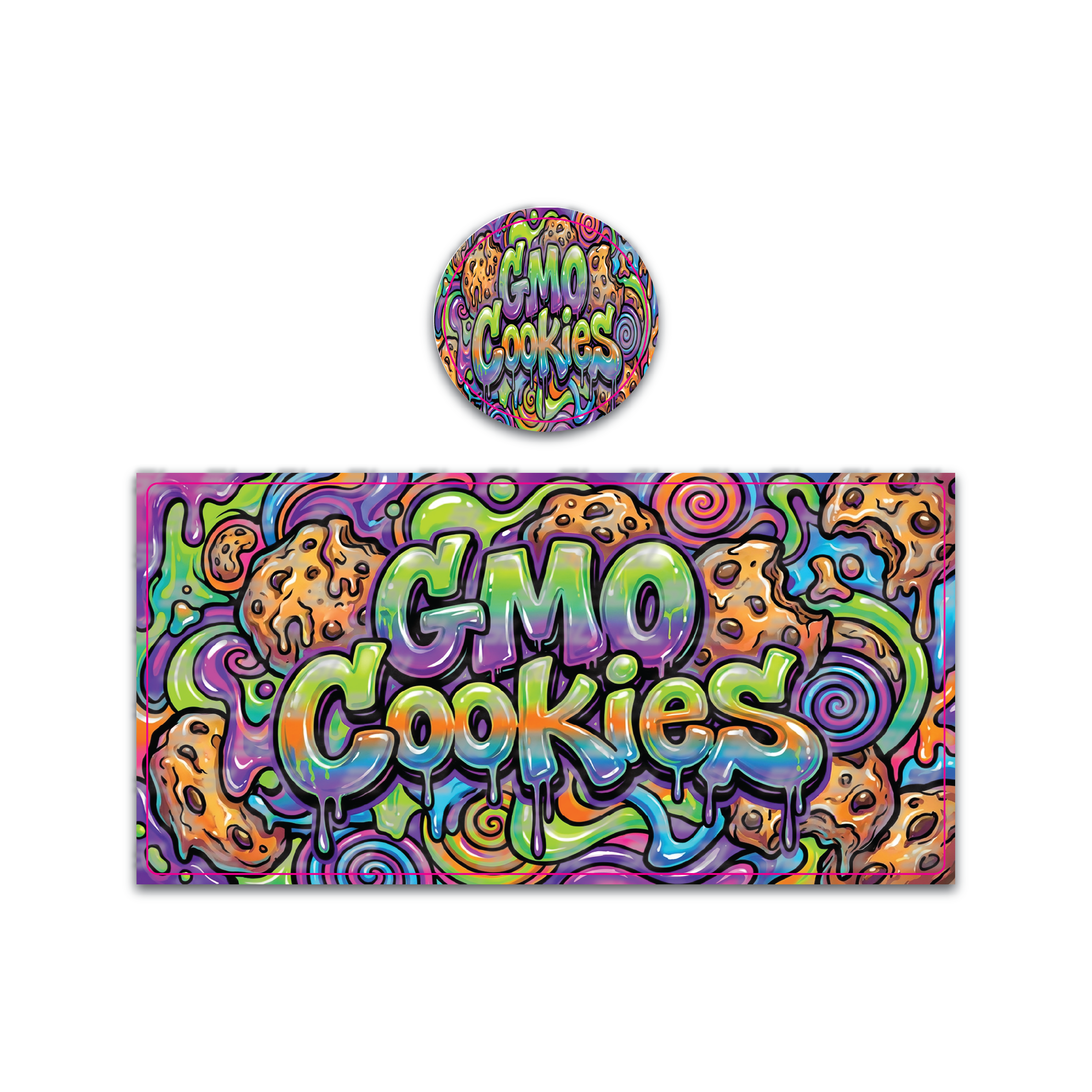 GMO COOKIES Tall 100ML / 7G Miron Glass Jar LABELS ONLY