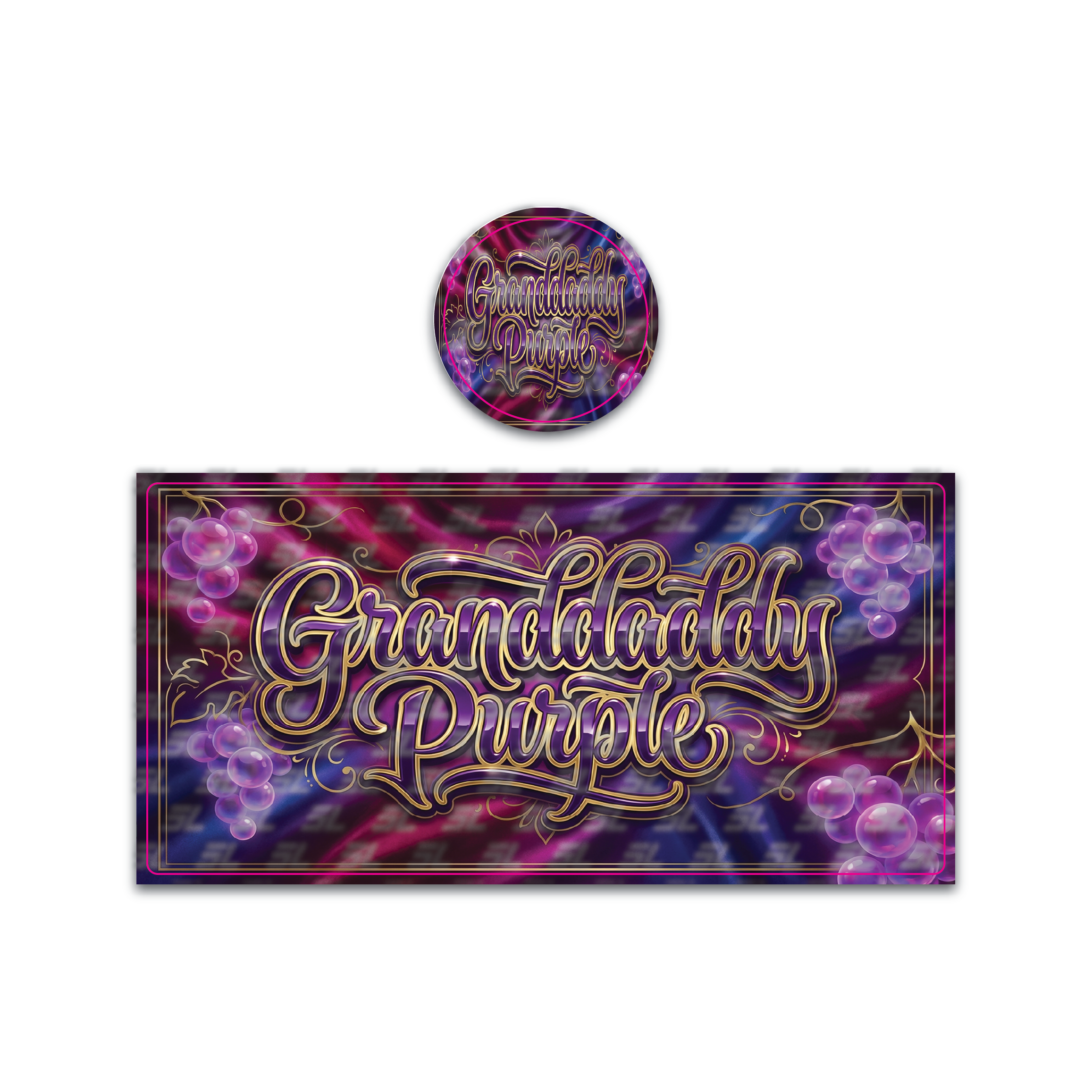 Grandaddy Purple Tall 100ML / 7G Miron Glass Jar LABELS ONLY