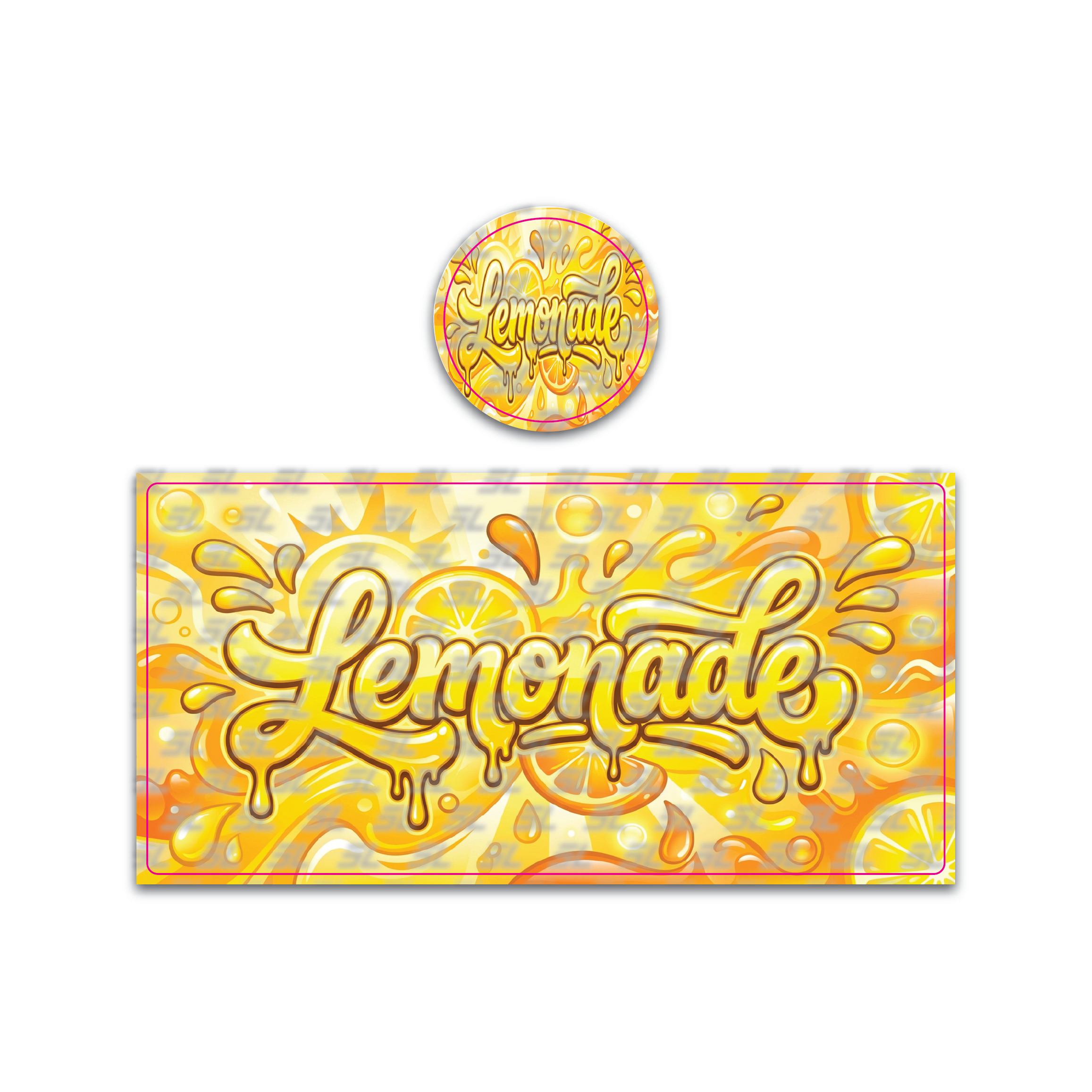 Lemonade Tall 100ML / 7G Miron Glass Jar LABELS ONLY