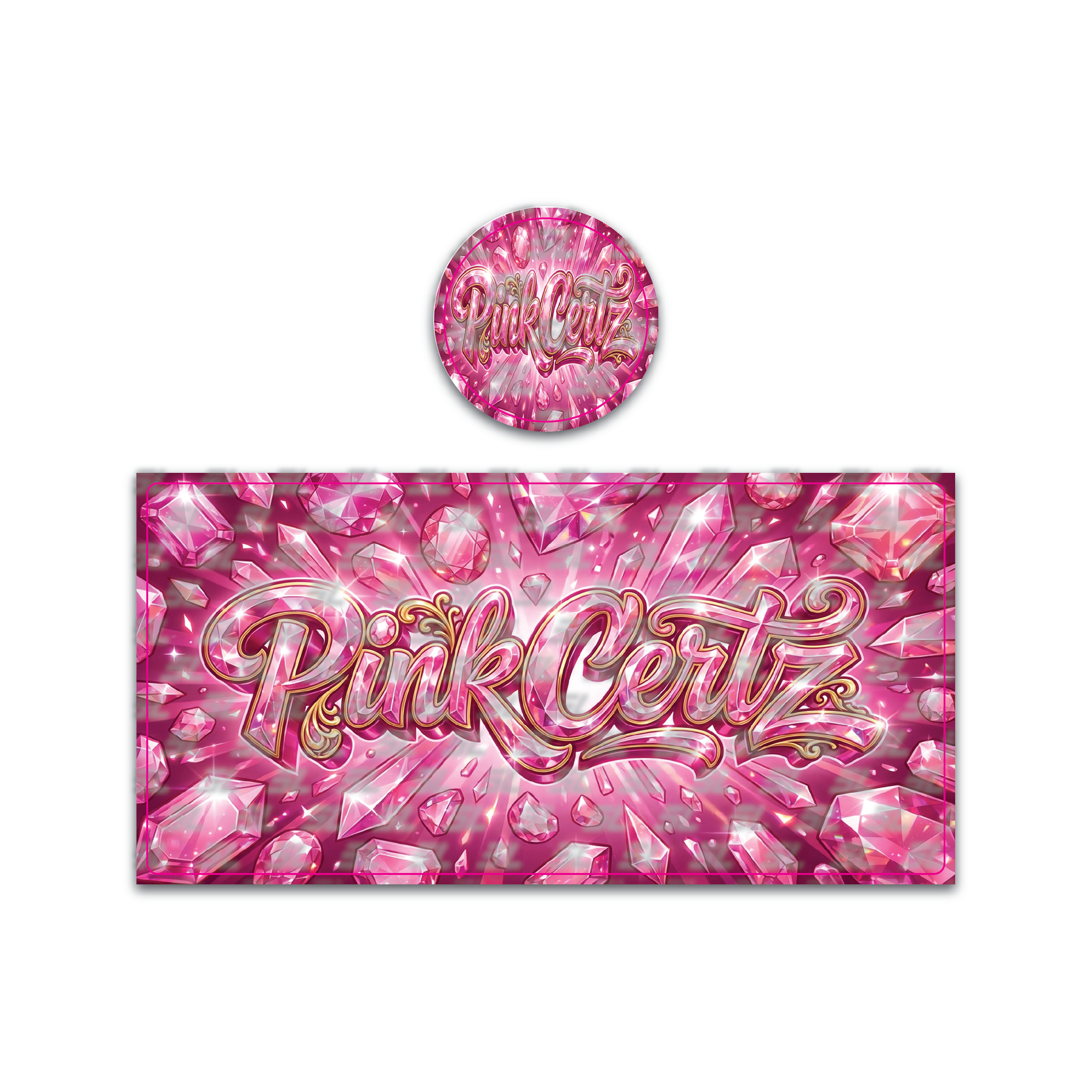 Pink Certz Tall 100ML / 7G Miron Glass Jar LABELS ONLY
