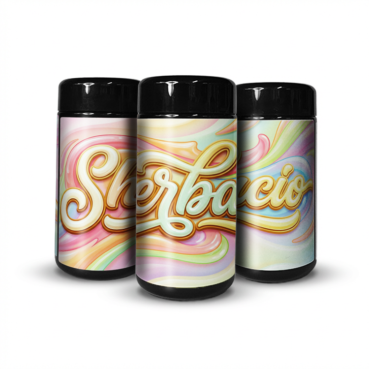 Sherbacio Tall 100ML / 7G Labelled Miron Glass Jars