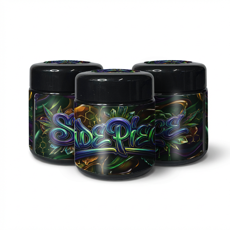 Side Piece Squat 100ML / 7G Labelled Miron Glass Jars