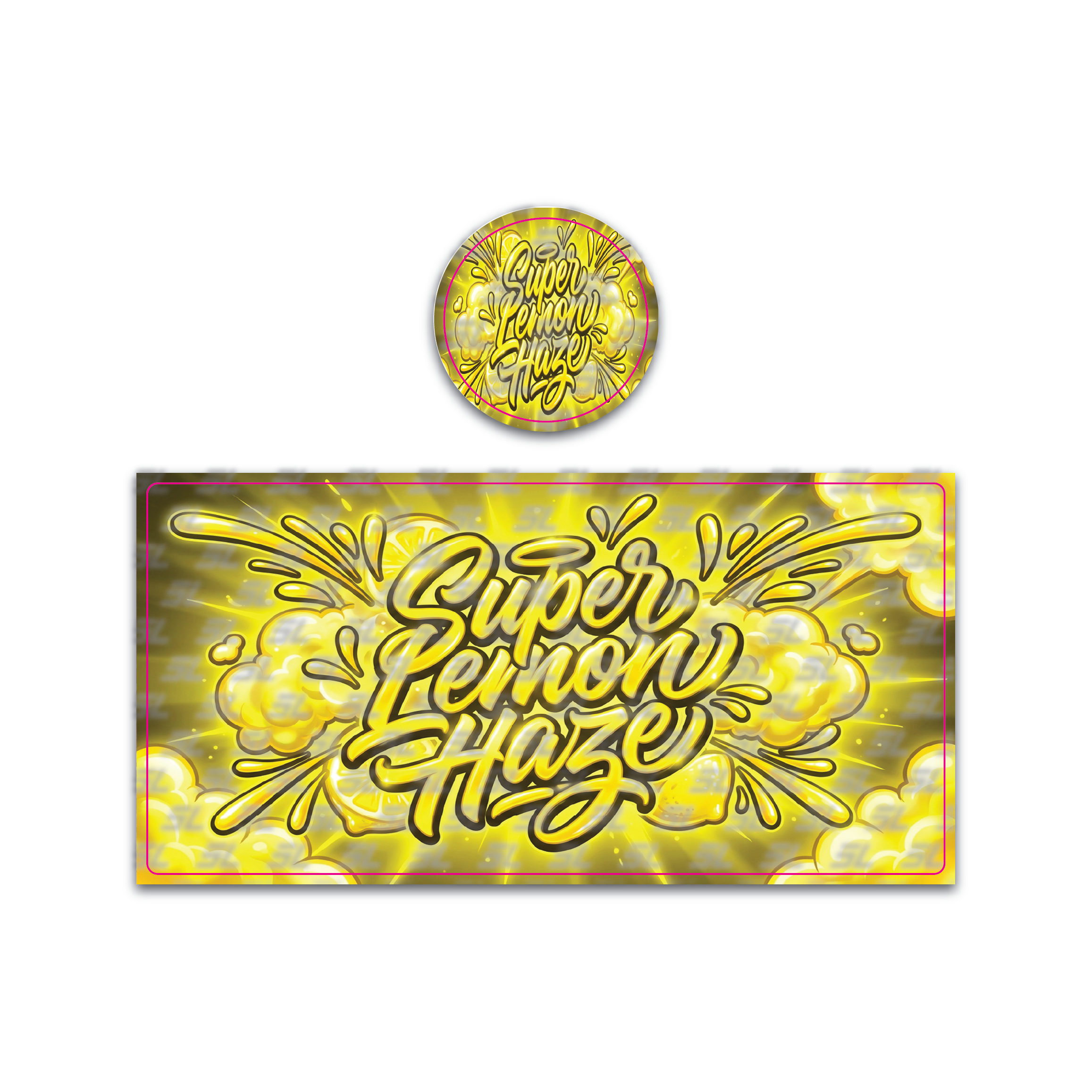 Super Lemon Haze Tall 100ML / 7G Miron Glass Jar LABELS ONLY
