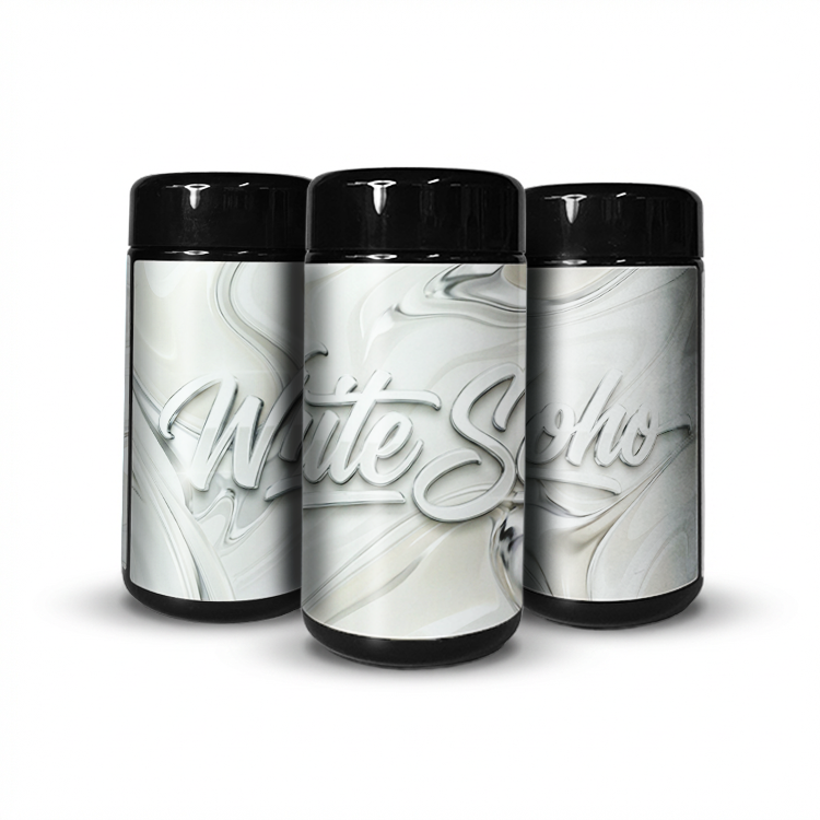 White Soho Tall 100ML / 7G Labelled Miron Glass Jars
