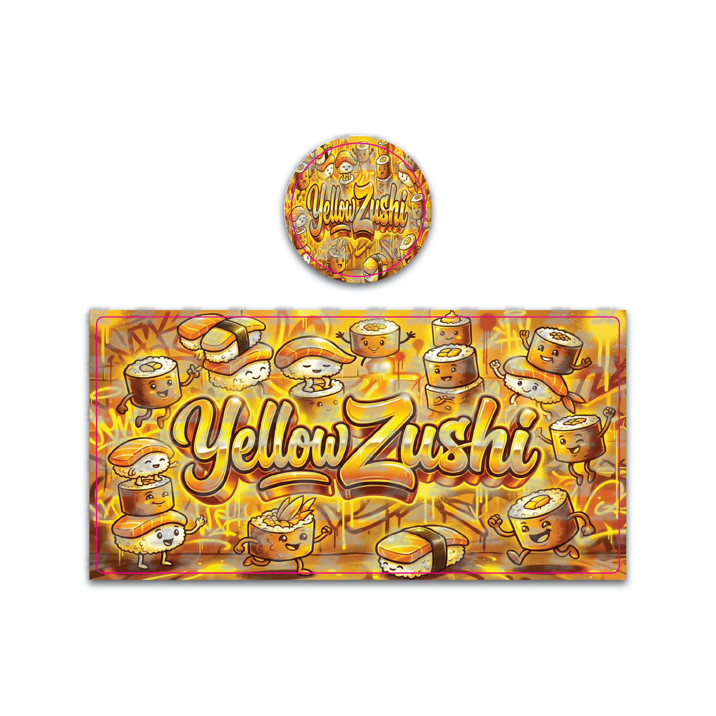 Yellow Zushi Tall 100ML / 7G Miron Glass Jar LABELS ONLY