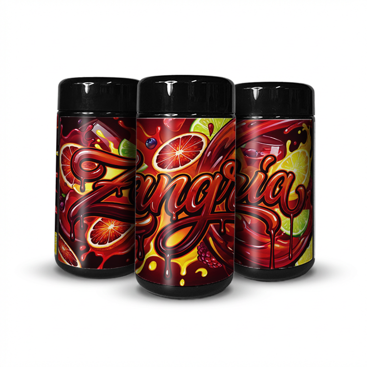 Zangria Tall 100ML / 7G Labelled Miron Glass Jars