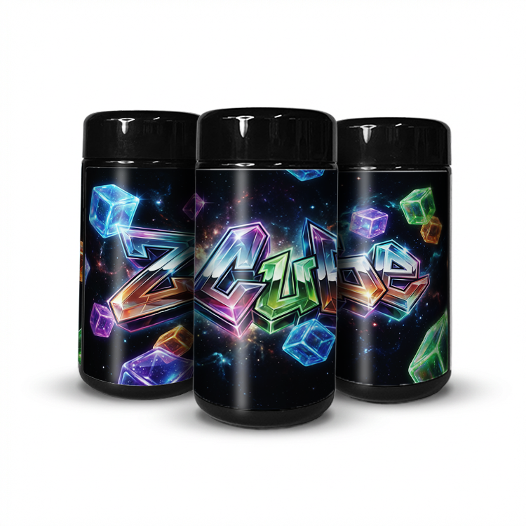 Z Cube Tall 100ML / 7G Labelled Miron Glass Jars
