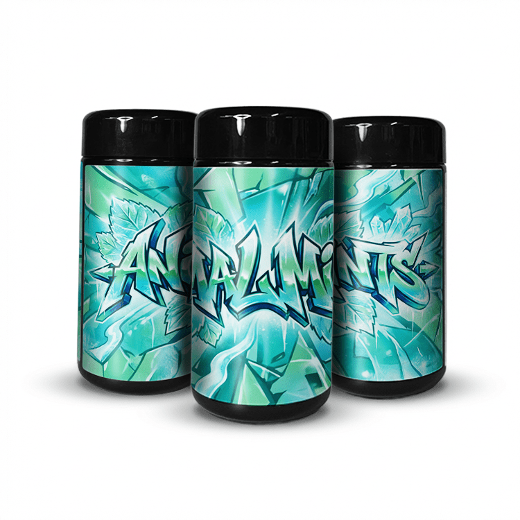 Animal Mintz Tall 100ML / 7G Labelled Miron Glass Jars - Strain Labels