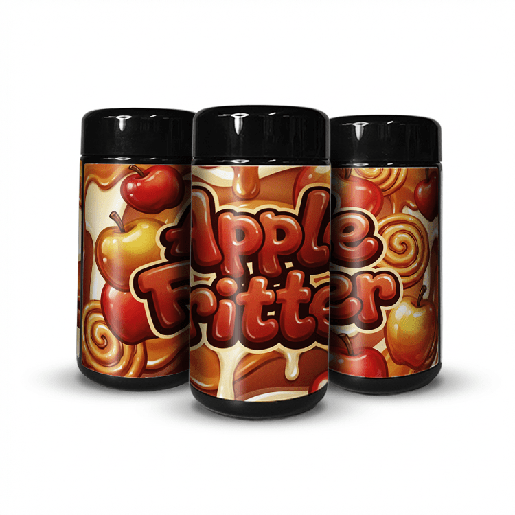 Apple Fritter Tall 100ML / 7G Labelled Miron Glass Jars - Strain Labels