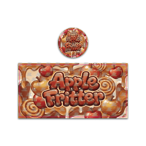 Apple Fritter Tall 100ML / 7G Miron Glass Jar LABELS ONLY - Strain Labels
