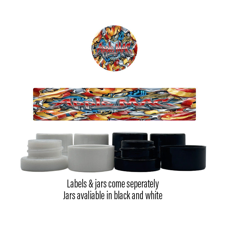 Apple Mac Side and Lid Labels with 5ml Extract Jars