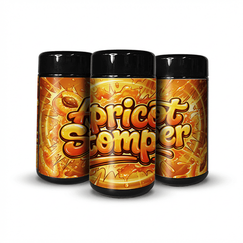 Apricot Stormer Tall 100ML / 7G Labelled Miron Glass Jars - Strain Labels