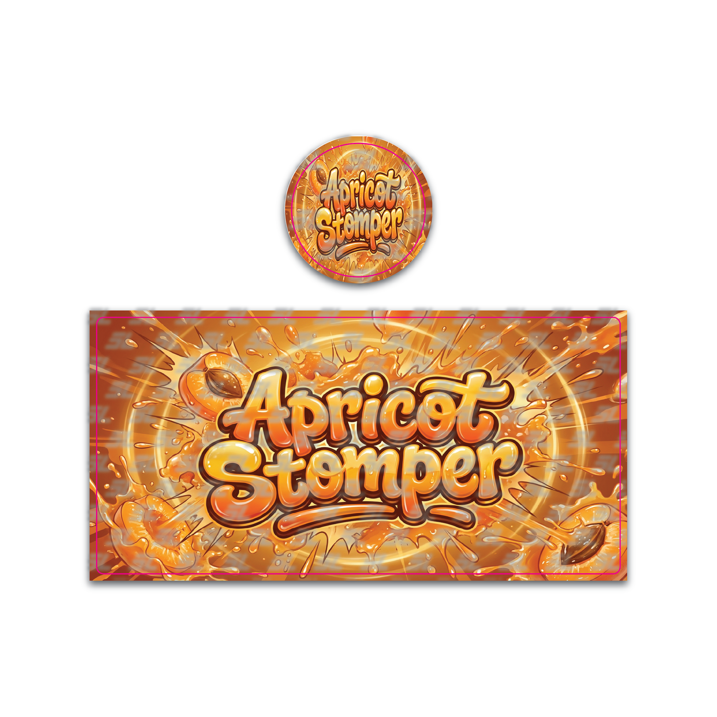 Apricot Stormer Tall 100ML / 7G Miron Glass Jar LABELS ONLY