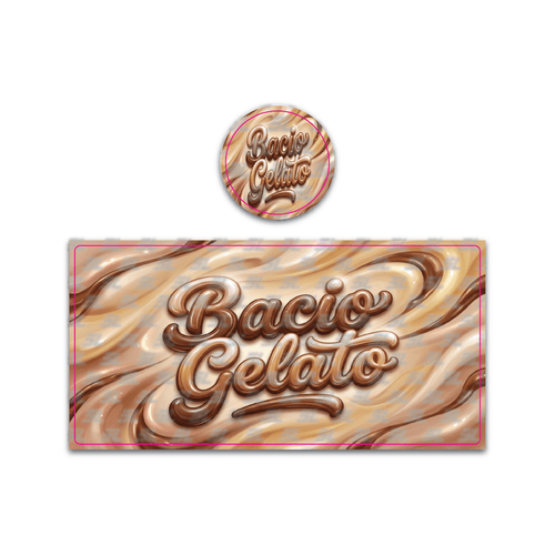 Bacio Gelato Tall 100ML / 7G Miron Glass Jar LABELS ONLY - Strain Labels