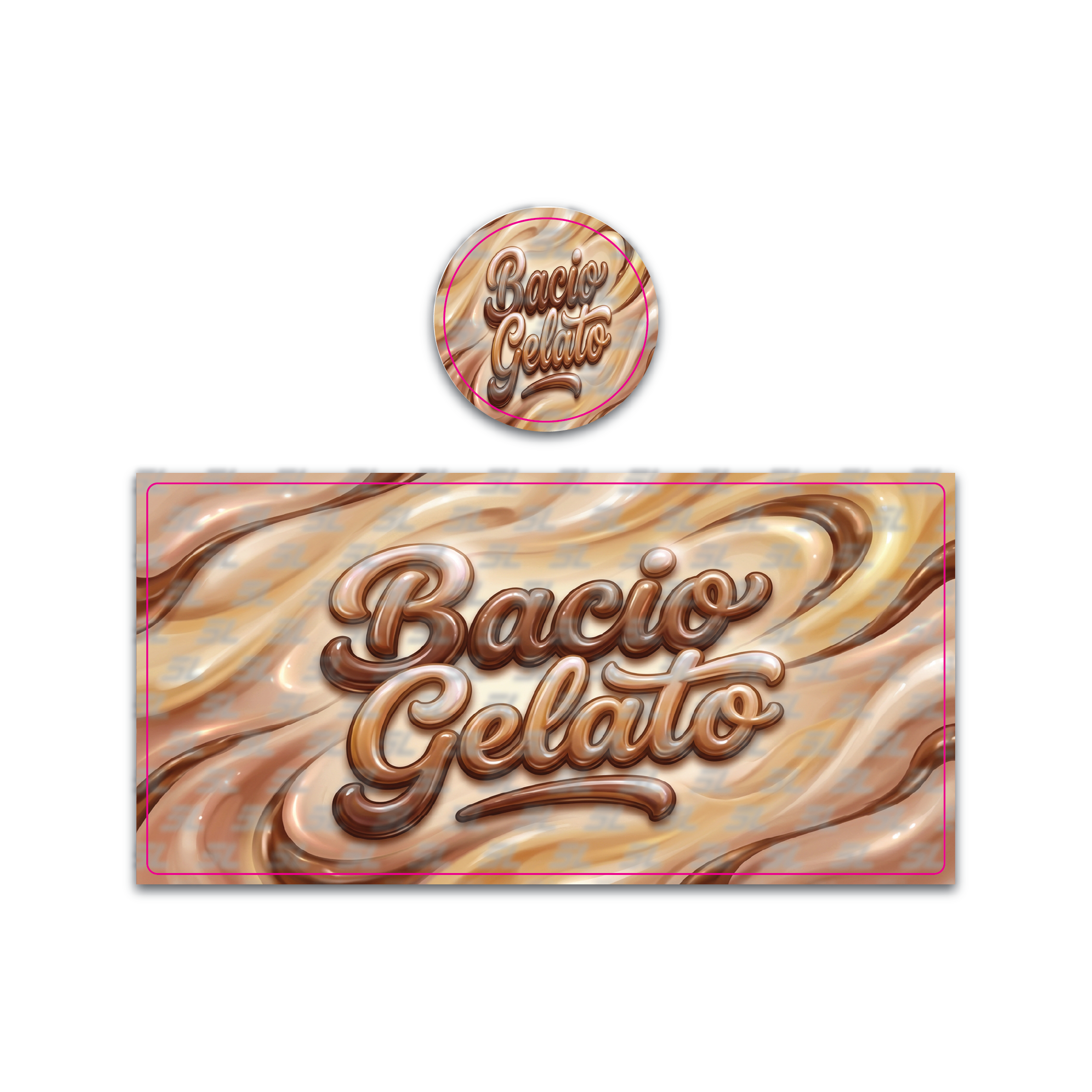 Bacio Gelato Tall 100ML / 7G Miron Glass Jar LABELS ONLY