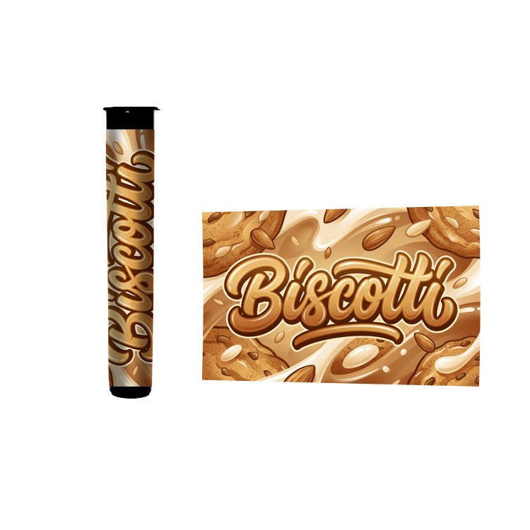 Biscotti Pre Roll Tubes 116mm Labelled - Strain Labels