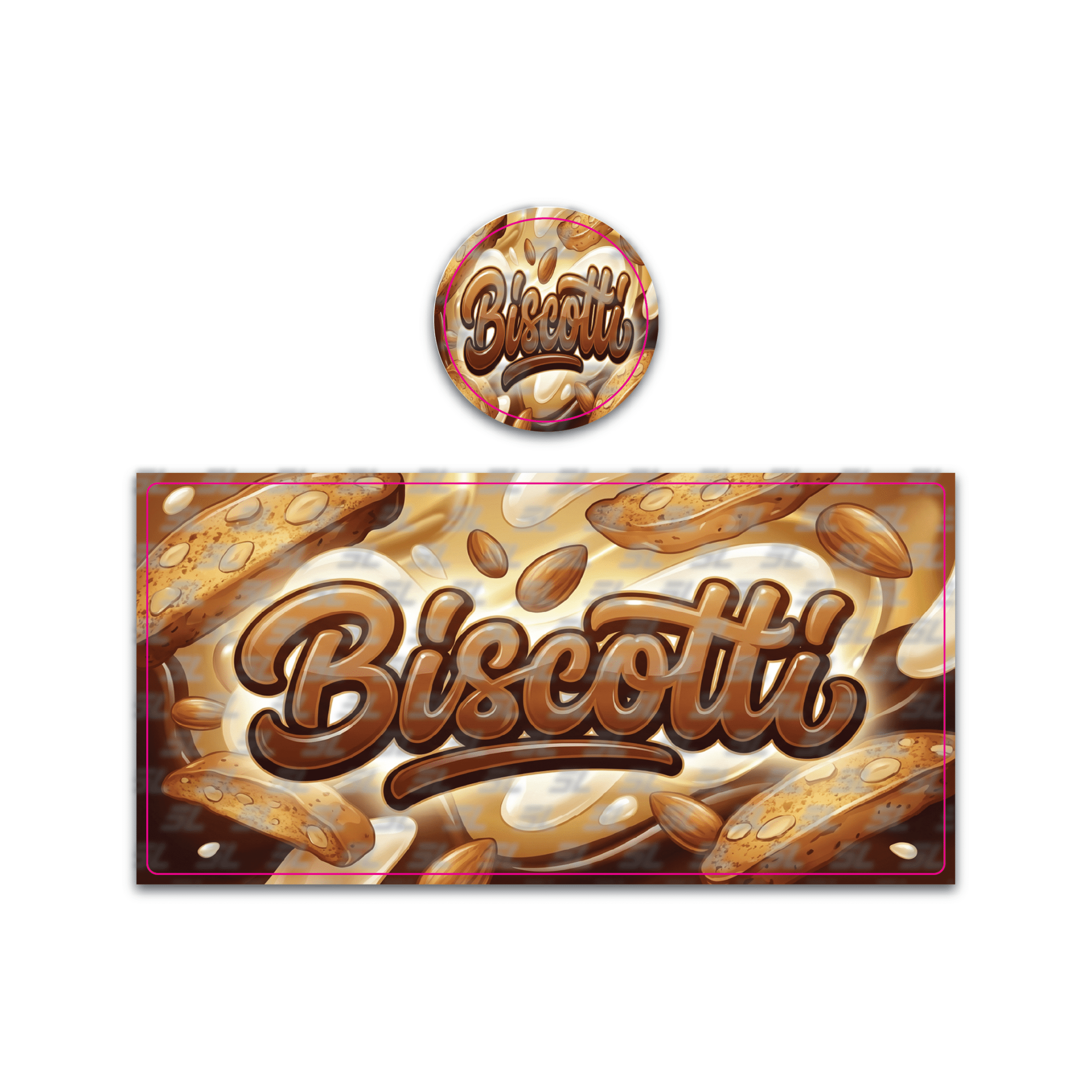 Biscotti Tall 100ML / 7G Miron Glass Jar LABELS ONLY - Strain Labels