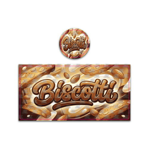 Biscotti Tall 100ML / 7G Miron Glass Jar LABELS ONLY - Strain Labels