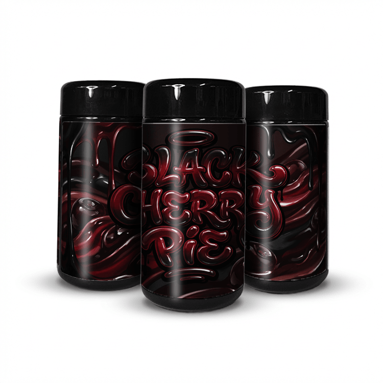 Black Cherry Pie Tall 100ML / 7G Labelled Miron Glass Jars - Strain Labels