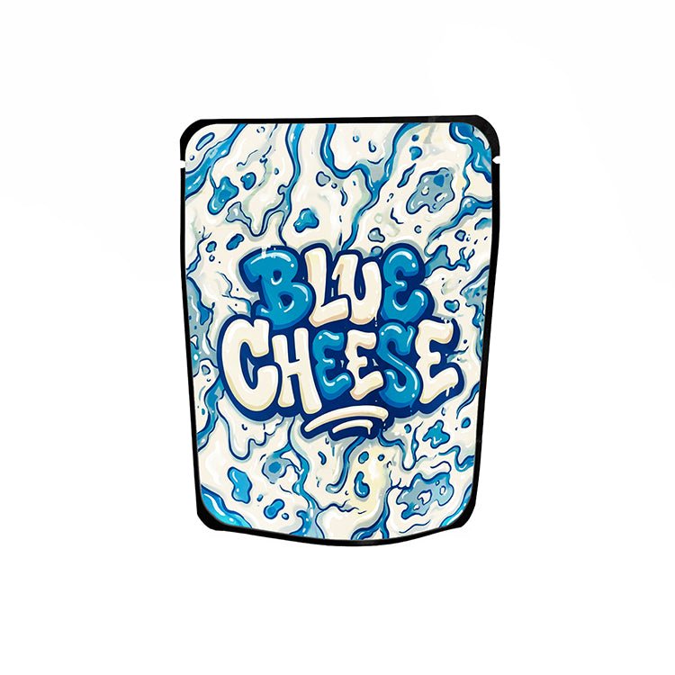 Blue Cheese Labelled Mylar Bags - Strain Labels