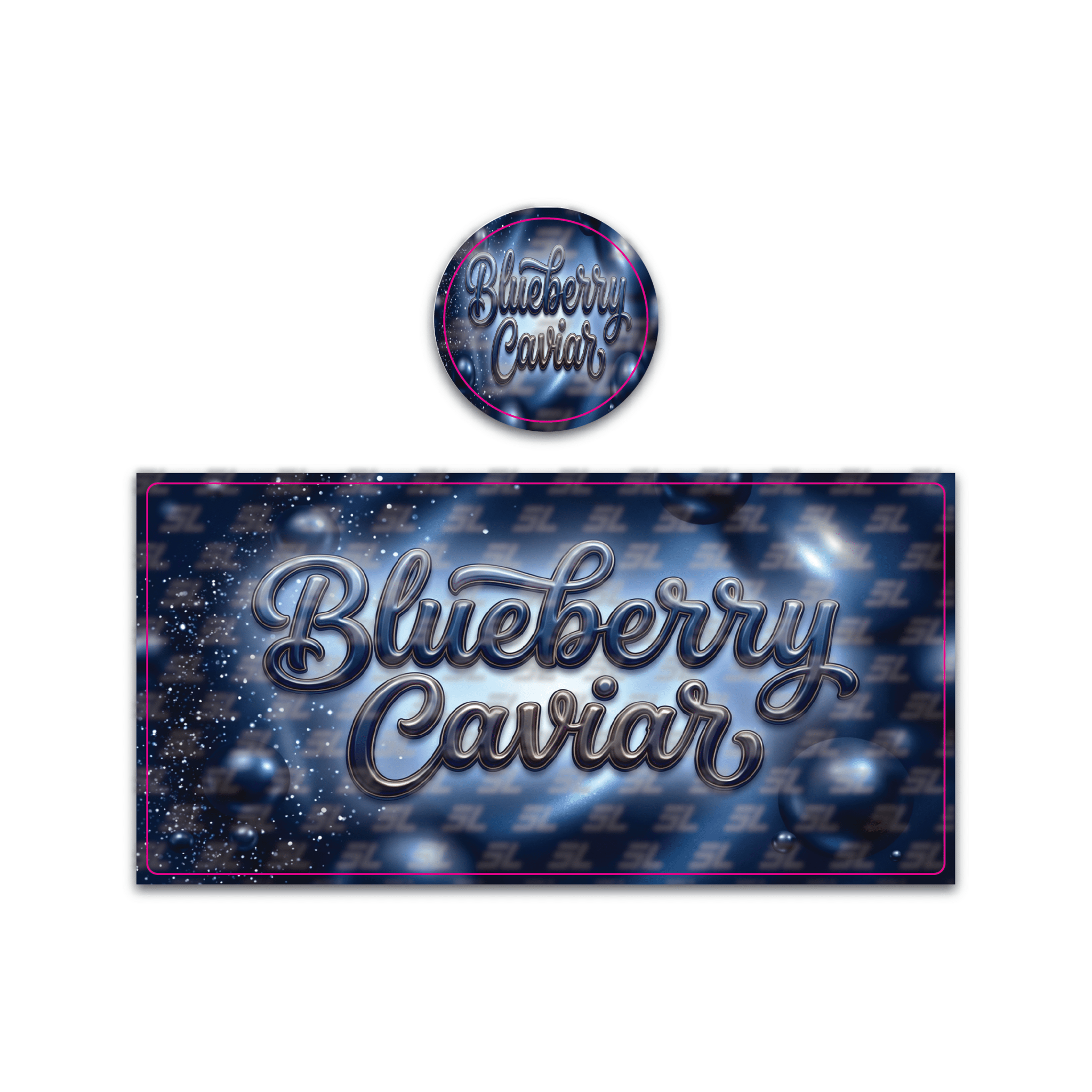 Blueberry Caviar Tall 100ML / 7G Miron Glass Jar LABELS ONLY - Strain Labels