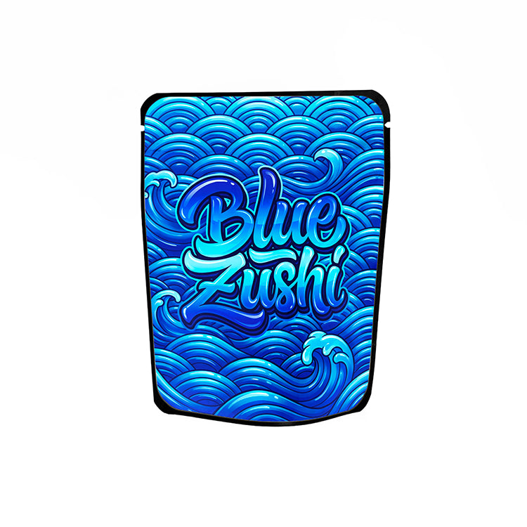 Blue Zushi Labelled Mylar Bags