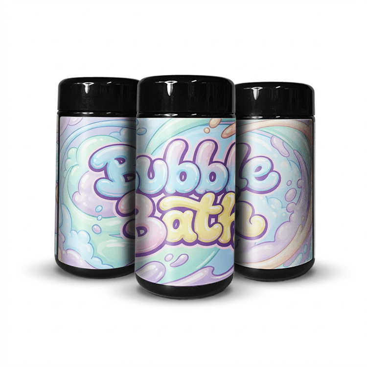 Bubble Bath Tall 100ML / 7G Labelled Miron Glass Jars - Strain Labels