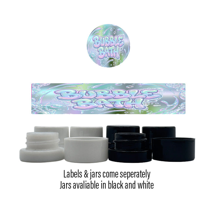 Bubble Bath Side and Lid Labels with 5ml Extract Jars