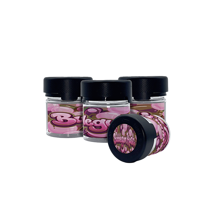 Bubblegum Kush 60ml/2oz Labelled Clear Chubby Gorilla Child Proof Plastic Jars