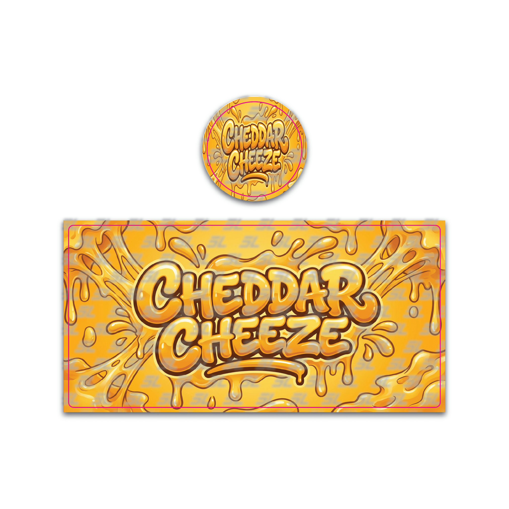 Cheddar Cheese Tall 100ML / 7G Miron Glass Jar LABELS ONLY - Strain Labels