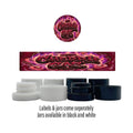 Cherry Gas Side and Lid Labels with 5ml Extract Jars - Strain Labels