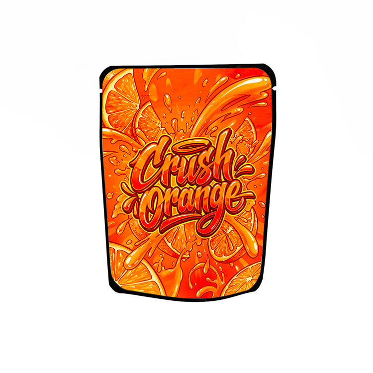 Crush Orange Labelled Mylar Bags