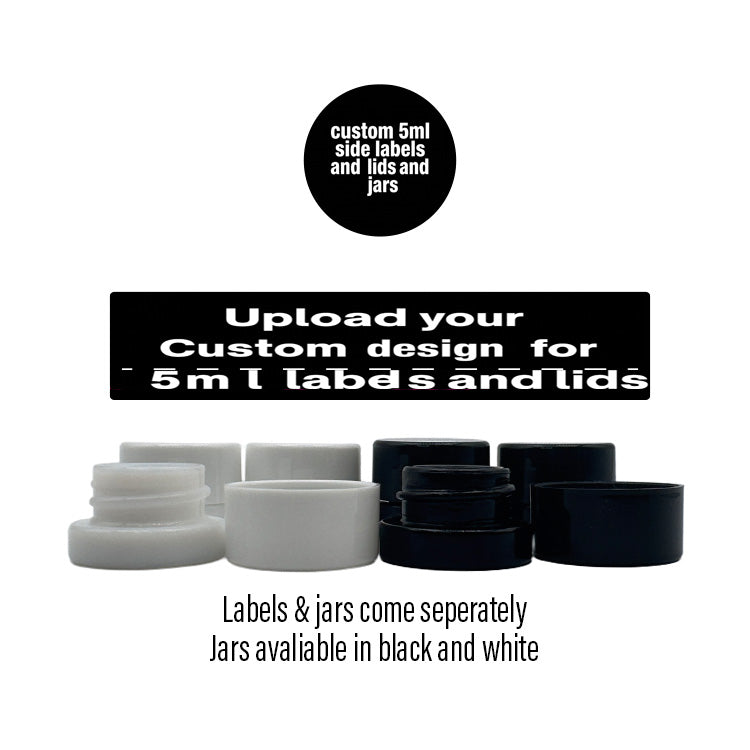 Custom Side and Lid Labels with 5ml Extract Jars