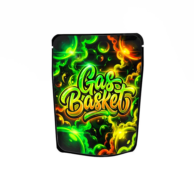Gas Basket Labelled Mylar Bags - Strain Labels