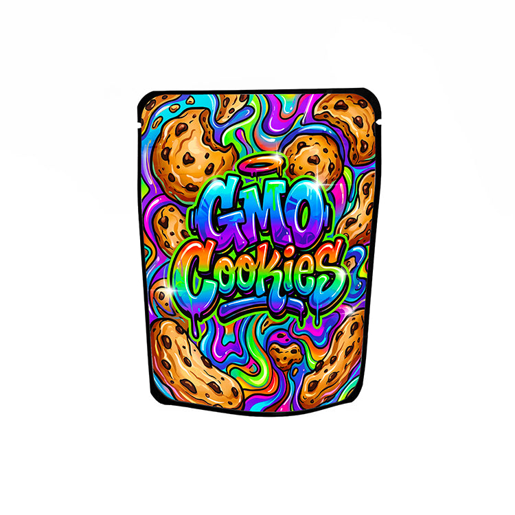 GMO Cookies Labelled Mylar Bags