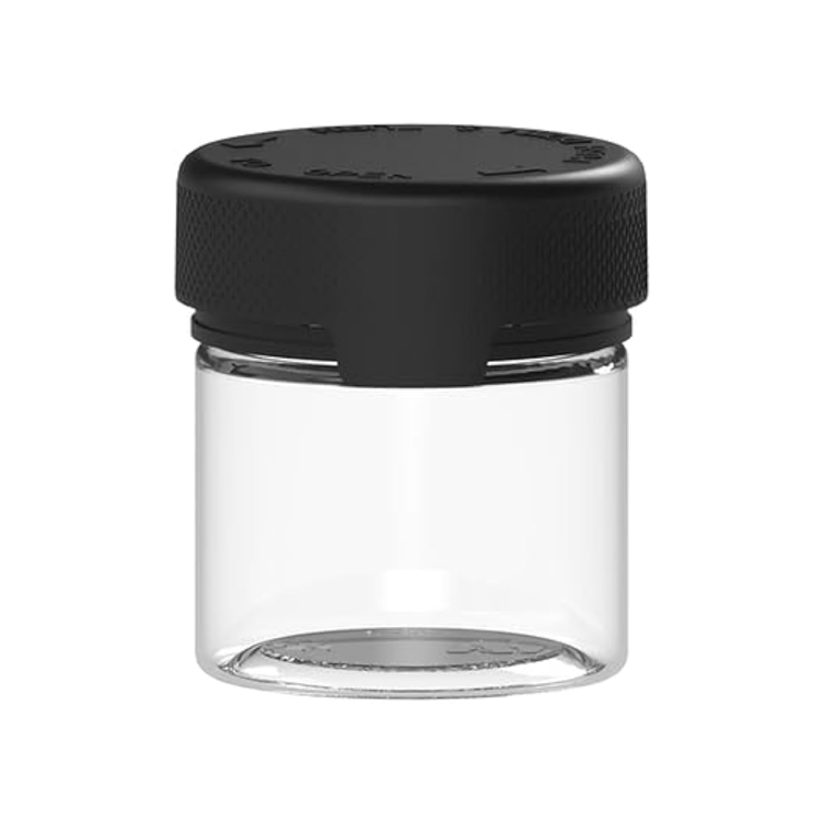 60ml/2oz Clear PET Chubby Gorilla Jar Black Tamper Evident Jars